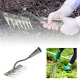 thumbnail image 3 of Rake for Gardening and Weeding Rake 2.0 Weeding Rakes 7 Teeth Steel Garden Weeding Rakes Gardening Hand Weeder Tools, 3 of 6