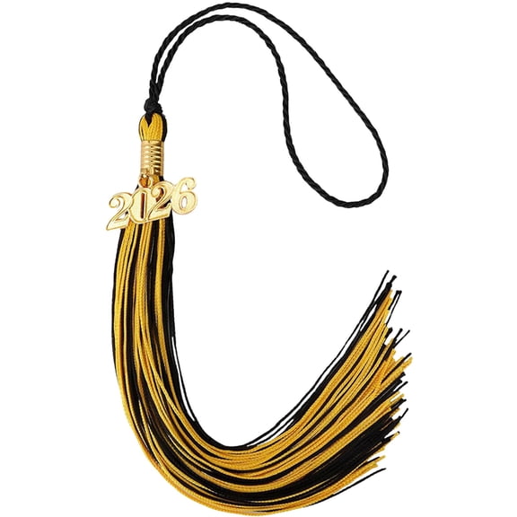 1pc Graduation Tassel, 2026 Tassel Graduation, Academic Graduations Cap Tassels,Tassels With Year Gold Date Charms For Grads, Graduates Graduations Cap Hat Decorations(Black Yellow)