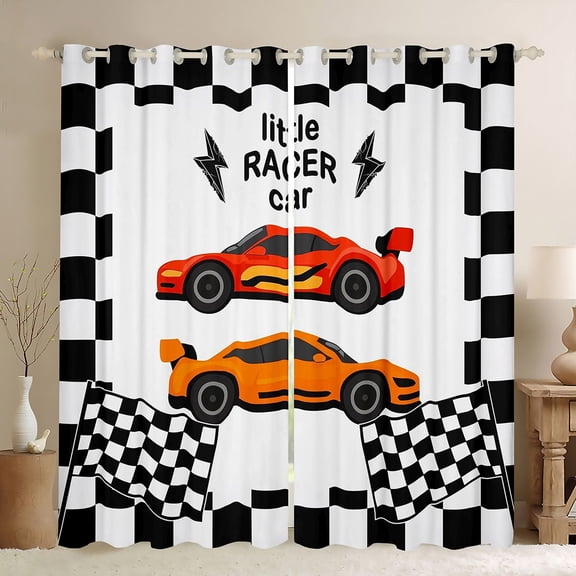 Erosebridal Boys Racing Car Curtains Pack of 2 (42x84 Each), Extreme Sports Curtains Blackout