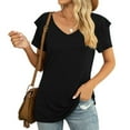 thumbnail image 2 of Giftesty Women's Casual Summer T-Shirt Cutout Tunic Ruffle Sleeve Top Blouse, 2 of 6