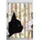 thumbnail image 1 of ABPHQTO El gato y la mariposa con diseño floral Cortina de ventana Cortina de cocina Tamaño 130x210 cm (Una pieza) ABPHQTO Window-ZK36-One, 1 of 2