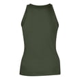 thumbnail image 5 of WULMLEO High Neck Tank Top for Women Ribbed Casual Tops for Summer Layering Army Green M, 5 of 6