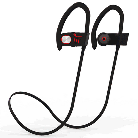 1byone Bluetooth Headphones Wireless Earbuds HD Stereo Sweat Proof Headsets with Mic Noise Cancelling Handsfree Sport earphones for outdoor Running for women/men-