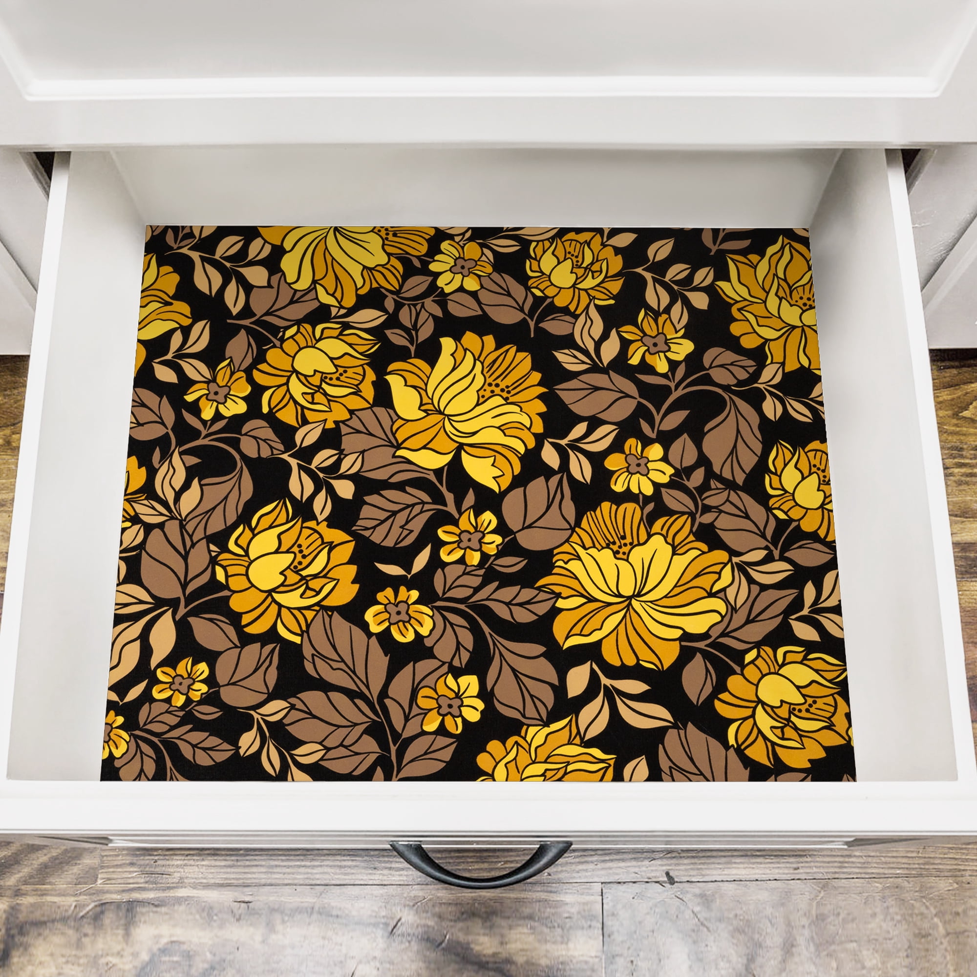 UMIGGEE Floral Wallpaper Peel and Stick Wallpaper Peony Wall Paper 17.7-in x 118-in Self Adhesive Black Flower Wallpaper Contact Paper Home Decor Wall Covering Old Furniture Renovation