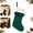 Green, variant on 18.1 Inch Large Christmas Stocking with Ruffle Trim, Non-Woven Holiday Gift Stocking with Hanging Loop for Fireplace Mantel, White