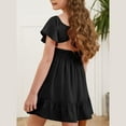 thumbnail image 7 of TQWQT Girls Dresses Summer Off Shoulder Black Dress Size 4-5 Tie Back Dresses Cute Kids Square Neck Formal Dress Girls Dresses Tween Girls Clothes, 7 of 7
