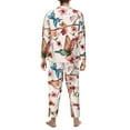 thumbnail image 5 of Bingfone Men'S Pajama Set 2 Piece Loungewear Pjs, Long Sleeve With Pajama Pants-Floral With Butterflies, 5 of 9