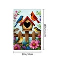 thumbnail image 4 of JOOCAR Linen Garden Flag with Birds and Flowers for Spring Summer Home Outdoor Garden Yard Door Decor 12x18 inch, 4 of 5