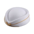 thumbnail image 2 of Kelon Vintage Stewardess Pillbox Hat, Women Flight Attendant Cap, Retro Air Hostess Uniform Headwear for Party Performance, One Size Berets, 2 of 5