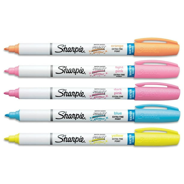 Sharpie Paint Marker Pens Water Based EX FINE Point 5 Glitter Colors