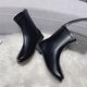 thumbnail image 4 of NECHOLOGY Botas Mujer Zapatos Botines mujer Moda mujer cuero artificial Color sólido otoño suela gruesa tacones cuadrados cremallera botines cortos zapatos de punta redonda (Black, 8.5), 4 of 7