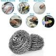 thumbnail image 6 of 6 Pcs Upgraded Stainless Steel Scouring Pads 20G Heavy Duty Metal Scrubbers 5In For Kitchen Bathroom Grease Grime Removal 6 Pack Non-Rust Stretchy Wire Scrubbers For Cooking, 6 of 6
