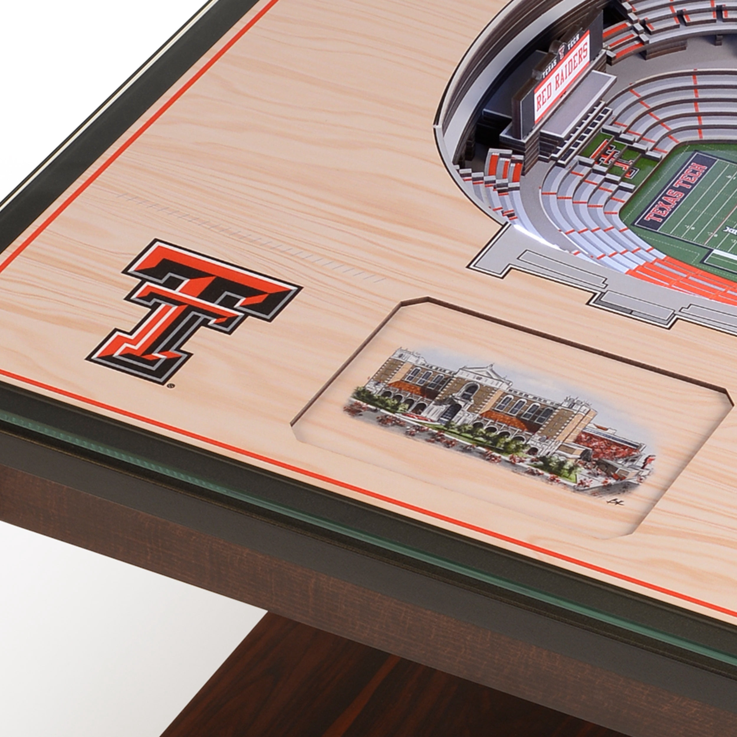 Texas Tech Red Raiders FB 25-Layer StadiumViews Lighted End Table