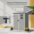 thumbnail image 3 of Lofka 5x3 FT Resin Outdoor Storage Shed with Floor, Lockable Waterproof Garden Shed for Backyard Patio Gray White, 3 of 11