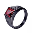 thumbnail image 4 of 6 Colors Stone Engagement Band Ring Men Jewelry Black Anniversary Ring Size 7-13, 4 of 6