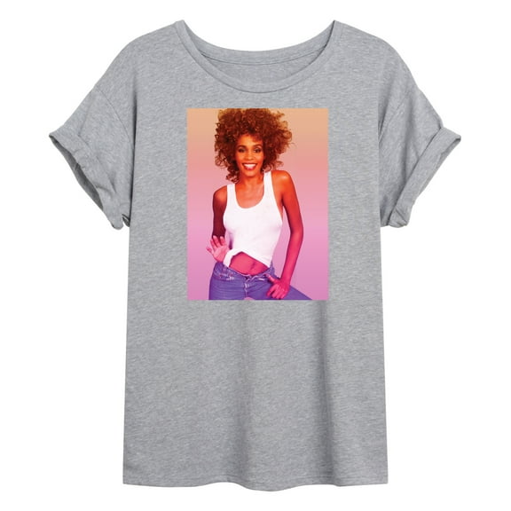 Whitney Houston - Gradient Photo - Juniors Ideal Flowy Muscle T-Shirt