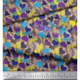 thumbnail image 3 of Soimoi Brown polyester Crepe Fabric Text,Brush Stroke & Colorful Heart Print Fabric by the Yard 42 Inch Wide, 3 of 3