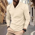 thumbnail image 1 of RXIRUCGD Haut Décontracté à Manches Longues pour Hommes, Col à Revers, Khaki, Taille : 2TG, 1 of 9
