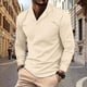 thumbnail image 1 of pstuiky camisas de manga larga para hombre, Camisa informal de manga larga con solapa para hombre top de hombre s, 1 of 9