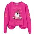 thumbnail image 4 of Arlun,In October We Wear Pink Sweatshirts for Women Halloween Funny Ghost Graphic Pullover Sweatshirts Cancer Awareness Loose Long Sleeve Round Neck Tops Hot Pink XXXL, 4 of 4