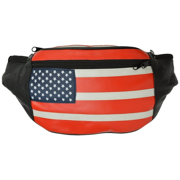 Fanny Pack American Flag Genuine Leather by Marshal
