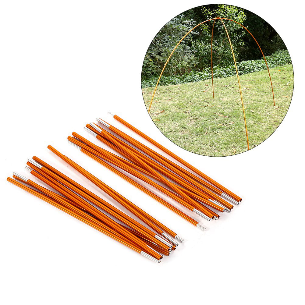 Tent Rod 2Pcs Outdoor Aluminium Alloy Tent Building Supporting Rod Pole Bar for Hiking Camping Gold