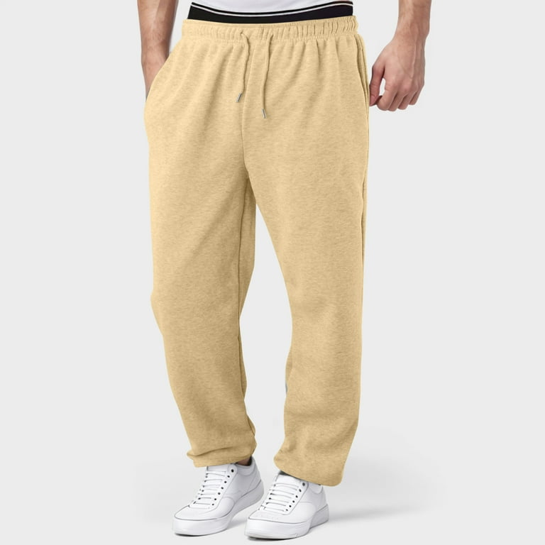 YUHAOTIN Mens Cargo Joggers Mens Lined Sweatpants Wide Straight