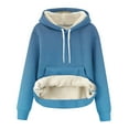 thumbnail image 6 of Sherpa Lined Hoodies for Women Warm Winter Fleece Pullovers Long Sleeve Casual Gradient Sweatshirt Thermal Tops, 6 of 7