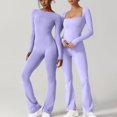 thumbnail image 4 of aidice Yoga Jumpsuits for Women Athletic Crewneck Long Sleeve Skinny Backless Activewear Workout Pants Bodysuits, 4 of 8