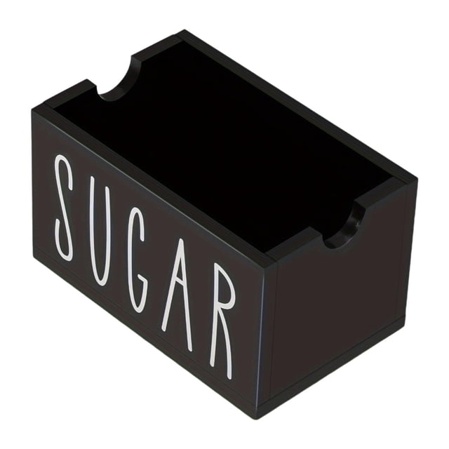 Porta sobres de azúcar, organizador de sobres de condimentos para café, almacenamiento rústico de bolsas de azúcar Negro