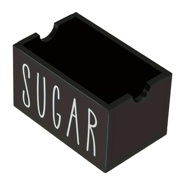 Porta sobres de azúcar para cafeterías, 20 sobres para mesa de restaurante Negro