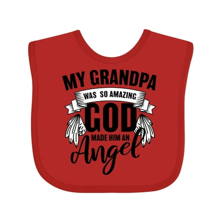 

Inktastic My Grandpa Was So Amazing God Made Him an Angel Gift Baby Boy or Baby Girl Bib