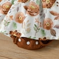 thumbnail image 5 of PatPat Ribbed Floral Baby Romper Dress Long Sleeve,Long Sleeve Bodysuits Infant Jumpsuit Clothes,0-18month, 5 of 6