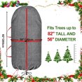 thumbnail image 7 of homyfort Upright Christmas Tree Storage Bag –  Christmas Tree Cover Bag with Adjustable Straps,7.5FT Xmas Tree Cover Durable for up to Artificial Tree, Waterproof, Dustproof(Gray and Red）, 7 of 7