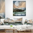 thumbnail image 4 of Designart Roaring Ocean Under Large Moon - Seascape Photography Throw Pillow - 16x16, 4 of 5