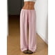 thumbnail image 4 of Pantalones Deportivos Anchos para Mujer, con Cordón, Holgados, de Cintura Alta y Sueltos, Informales Rosa S, 4 of 9