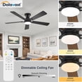 thumbnail image 4 of Ventilador de techo Dolavast de 52" de montaje al ras con luz LED y control remoto, 4 of 8