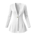 thumbnail image 3 of Blazers for Women Summer Fitted Business Work Jacket Dressy Casual Corduroy Plus Size Lightweight Collarless Office Blazer, 3 of 6