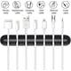 thumbnail image 2 of Black Cable Holder Clips, 5-Pack Cable Management Cord Organizer Clips Silicone Self Adhesive for Desktop USB Charging Cable Nightstand Power Cord Mou, 2 of 5
