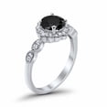 thumbnail image 3 of Floral Art Wedding Bridal Ring Black Cubic Zirconia 925 Sterling Silver size 9, 3 of 3