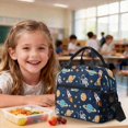 thumbnail image 4 of Xoenoiee Astronaut Planet Rocket Star Print Kids Backpack for Boys 3 In 1 School Bookbag Set Travel Rucksack with Insulated Lunch Bag and Pencil Case Lightweight Elementary School Bag Daypack, 4 of 6