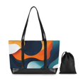 thumbnail image 7 of FORMRS Canvas Laptop Tote Bag for Women with 15.6" Computer Compartments Shoulder Handbag, Green Abstract Wavy, 7 of 7