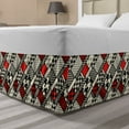 thumbnail image 1 of Modern Bed Skirt, Minimalist Abstract Pattern with Retro Fashion Geometric Effect, Elastic Bedskirt Dust Ruffle Wrap Around for Bedding Decor, 4 Sizes, White Black Red, by Ambesonne, 1 of 2