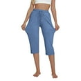 thumbnail image 5 of XFLWAM Womens Capri Yoga Pants Loose Drawstring Comfy Lounge Pajama Capris Solid Color Workout Joggers Pants with Pockets, 5 of 9