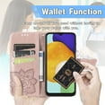 thumbnail image 5 of Feishell Wallet Case for Samsung Galaxy A13 5G 6.5 inch,Butterfly & Flower Embossed PU Leather TPU Inner Shell Magnetic Flip Stand Card Slots Shockproof Protective Phone Cover ,Rosegold, 5 of 12