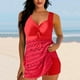 thumbnail image 3 of Conjunto de Regalo de Vacaciones Conservador de Color Sólido Hueco Camisola Dividida Conjunto de Trajes de Baño, Trajes de Baño Modestos para las Mujeres, 3 of 4
