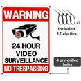 thumbnail image 4 of 3-Pack Private Property No Trespassing Sign, 24 Hour Video Surveillance Signs Outdoor with Zipties, Weatherproof UV Printed 40 Mil Rust Free Aluminum 10 x 7 in, Security Camera Sign for Home Business, 4 of 7