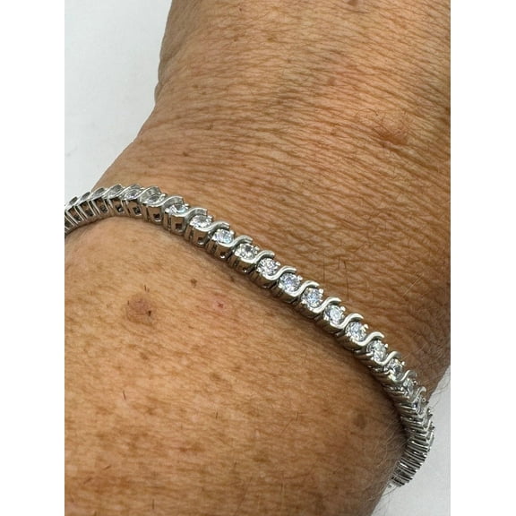 CZ Silver Tennis Bracelet,Crystal Cubic Zirconia,925 Sterling Silver, Dainty bracelet,gift for women
