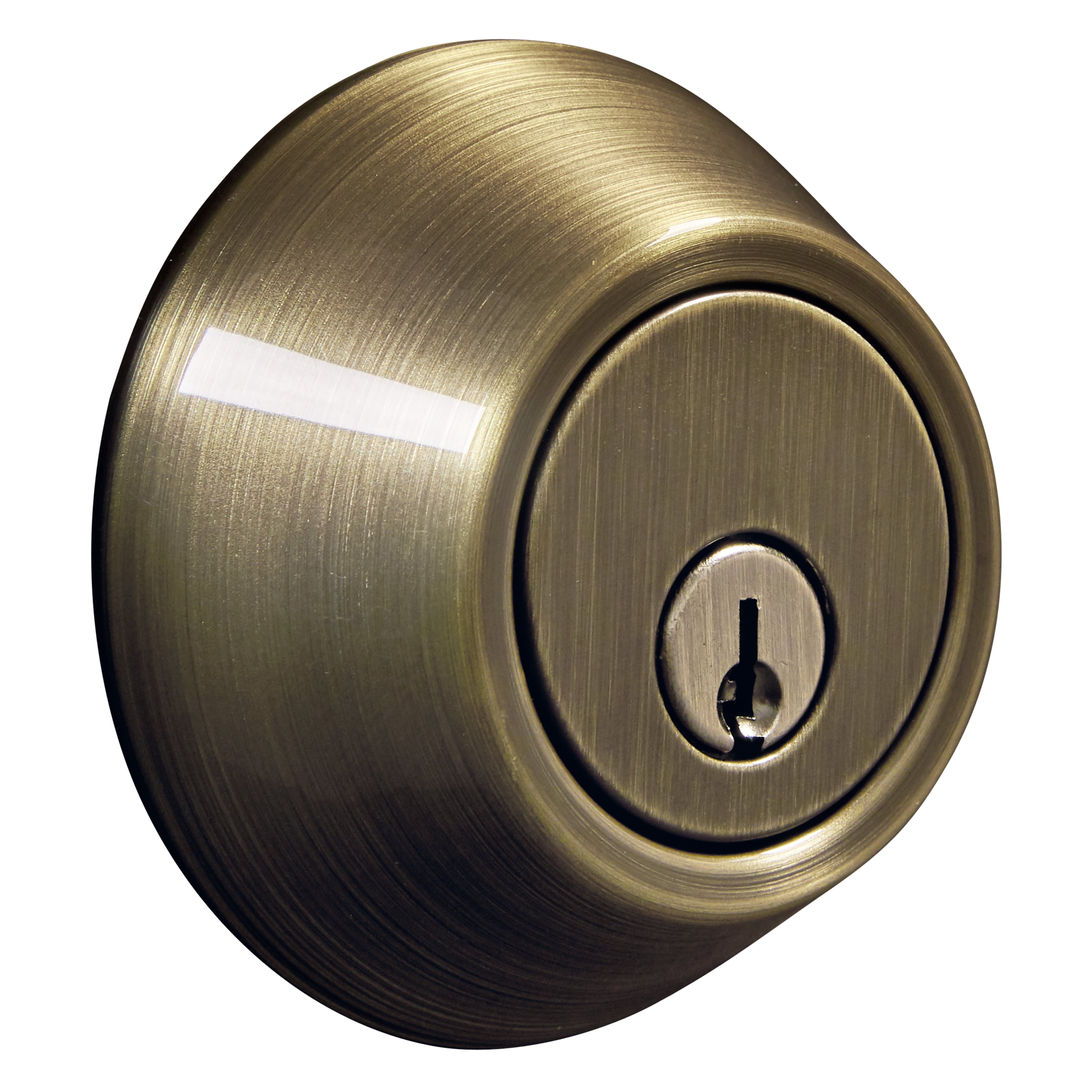 Hyper Tough Keyed Entry Single Cylinder Deadbolt, Antique Brass Finish