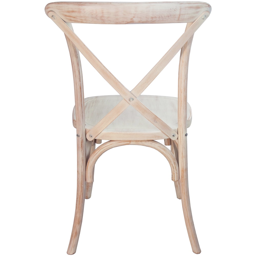 Merrick Lane X-Back Bistro Style Wooden High Back Dining Chair in Lime Wash - 3